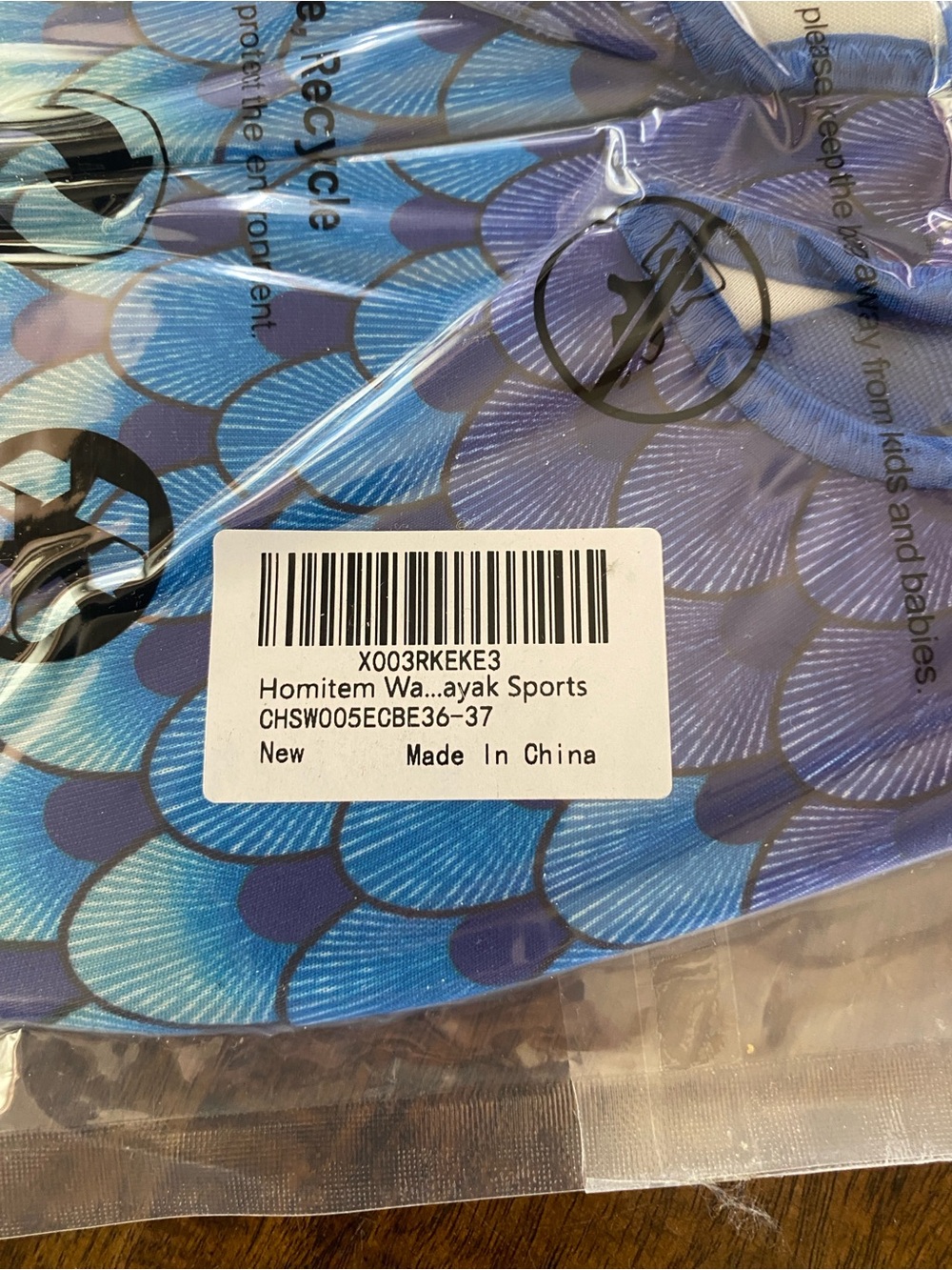 Blue & Purple Shell-Print Flip Flops - Picture 3 of 4